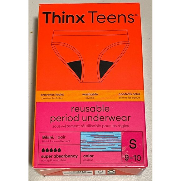 Think Teens 2 Pairs Period Reusable Underwear Size Small New In Box - Picture 1 of 8